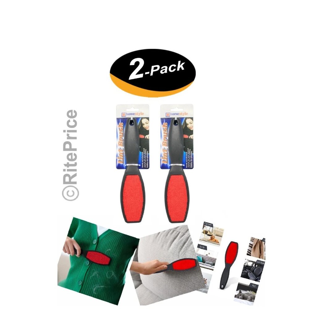 Decor Rack 2 Double-Sided Lint Brushes, Lint Brush for Garment, Pet Hair(2 Pack)